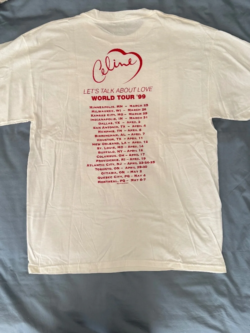 Vtg 1999 Celine Dion Let’s Talk About Love World Tour T-Shirt - XL - Picture 5 of 6